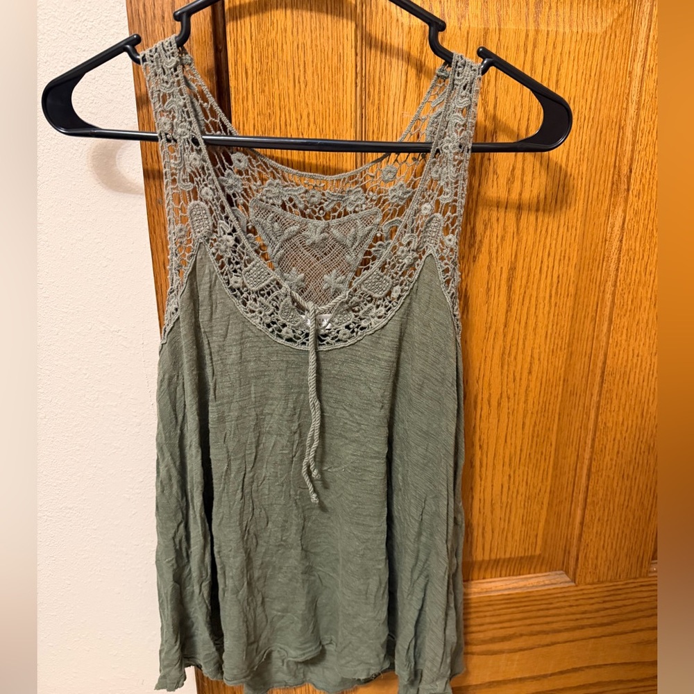 Aeropostale Sage Green Lace Camisole